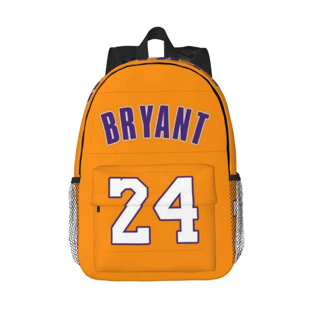 K-Kobe Bryant 24 Orange Basketball New Fashionable Pattern School Bag Print Lightweight Backpack 15inch