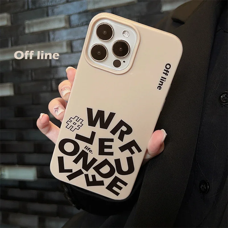 Chaotic Letters Phone Case for Iphone 15 14 13 Pro Max Simplicity Silicone Phone Covers  Paintings Originality Back Cases Fundas