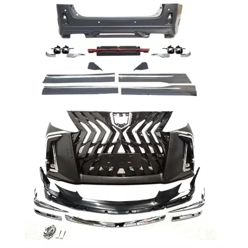 New Den Body Kits For  Alphard/Vellfire 08-14 Change to 2018+ 35 Series Style PP+S Material Bumper assemb no lights