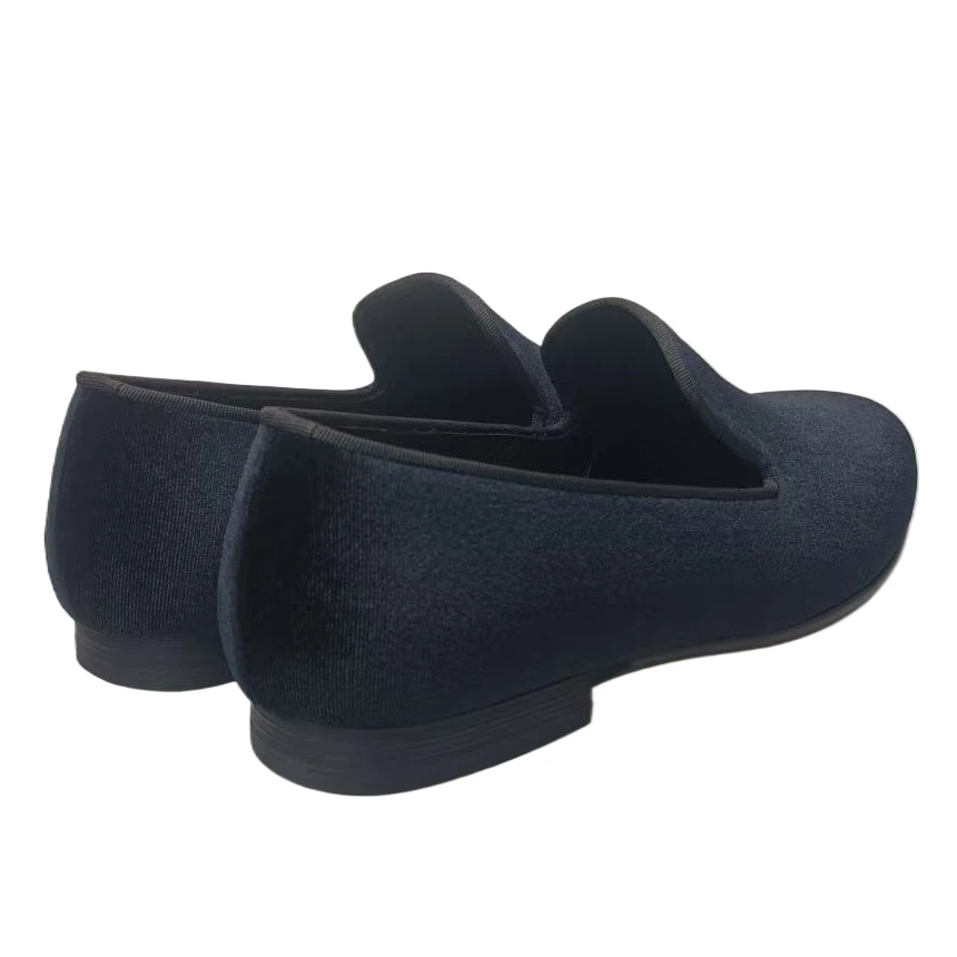 Mens Velvet Dress Loafers Slip On Black Classic Formal Shoes Students Prom