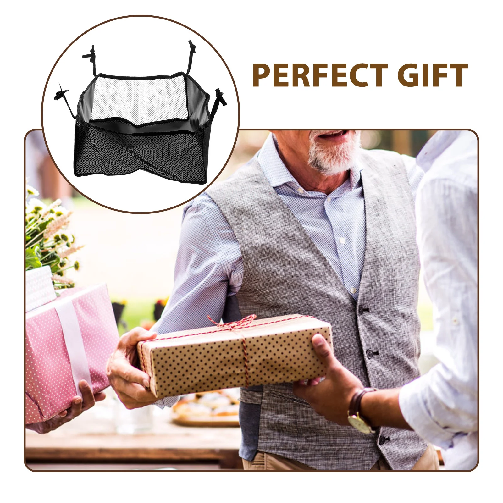 

Wheelchair Under Seat Storage Bag Polyester Oxford Cloth Foldable Organizer Bag for Mobile Phone Water Bottle Tissue Storage