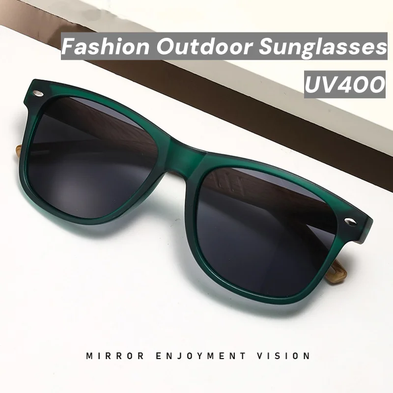 

7 Colors UV400 Protection Sun Glasses Men Women Classic Outdoor Sunproof Eyeglasses Unisex Retro Wooden Spring Leg Sunglasses