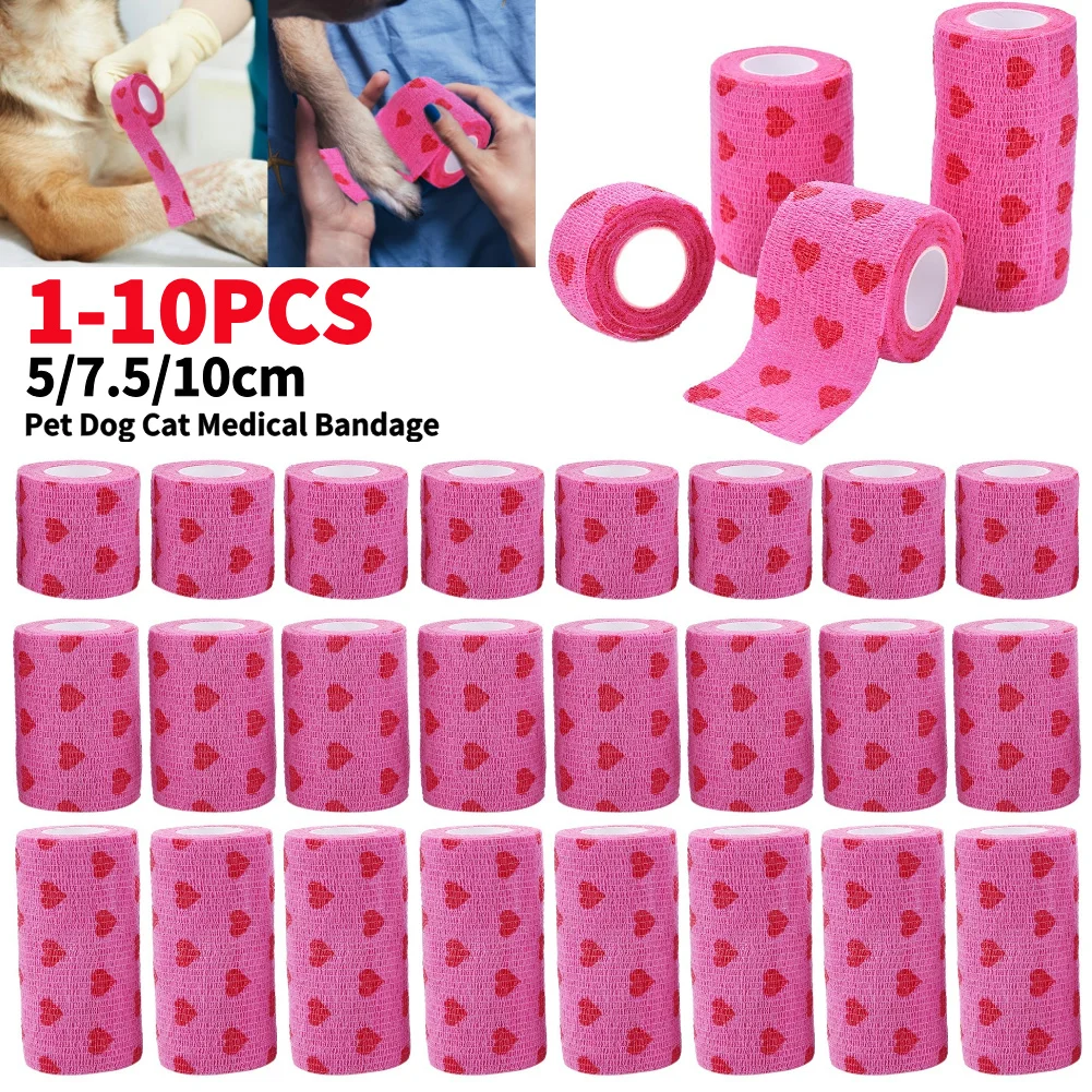 1-10PCS Non Woven Elastic Self Adhesive Bandage Cohesive Bandage for Sports Fixing Finger Wrist Leg 5/7.5/10cm Colorful Bandage