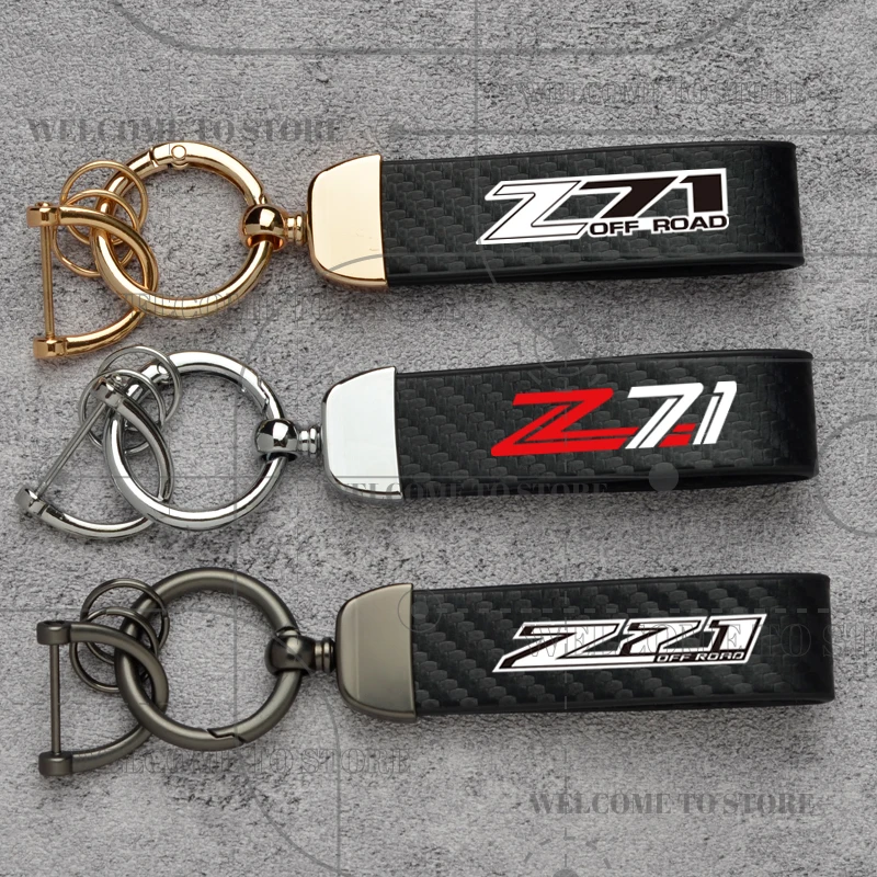 Углеродное волокно для Chevrolet Z71 OFF Road Emblem Silverado Traverse Suburban Tahoe модный кожаный брелок для мужчин и женщин автомобильный брелок для ключей