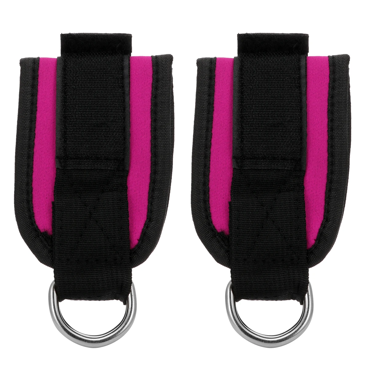 

2pcs 1 Pair Fitness Ankle Strap Durable Padded Weight-Bearing Support Double Ring Design For Leg Workouts Cotton Nylon Stainless
