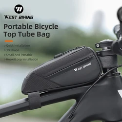 WEST BIKING Bike Bag Portable Frame Front Tube Cycling Bag MTB Road Bicycle Pannier Pouch Ultralight Cycling Bike Accessories