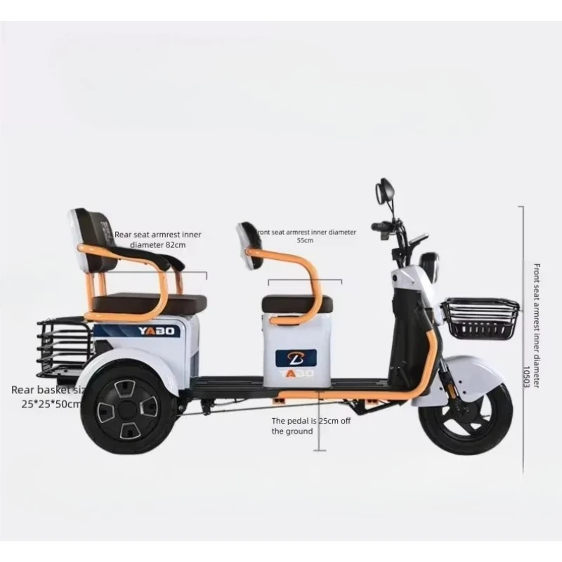 QQW Electric tricycle, tricycle scooter 1000W motor 140 kilometers cruising range, adult use, freight and passenger use