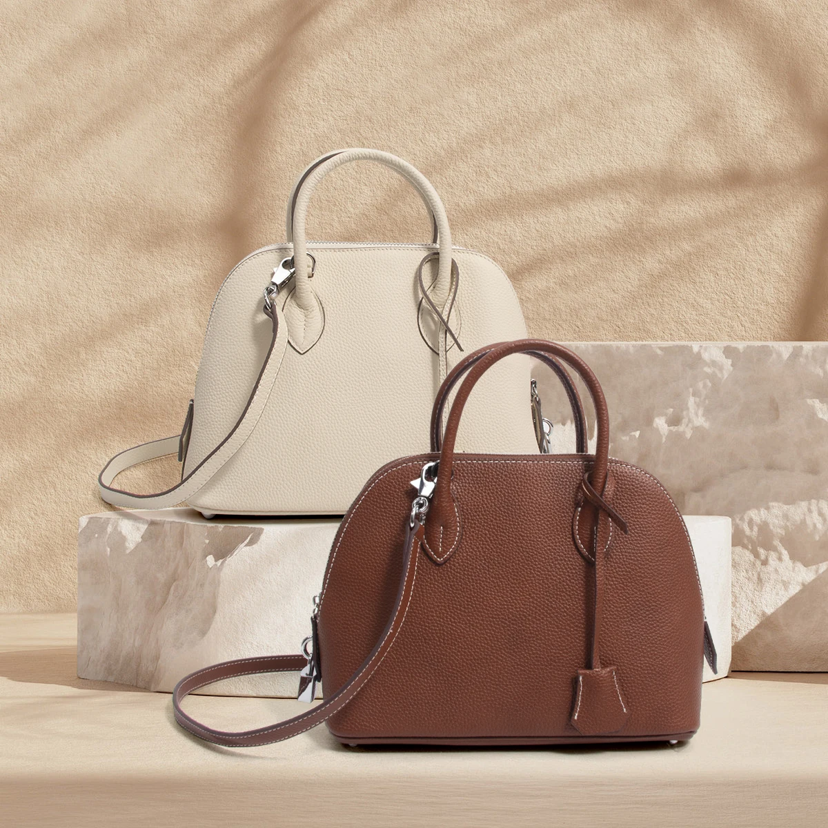 

Shell Bag Women's Messenger Bag Cow Leather Simple Shoulder Bag Fashion Ladies Classic Handbag Small Mobile Phone Crossbody Bags