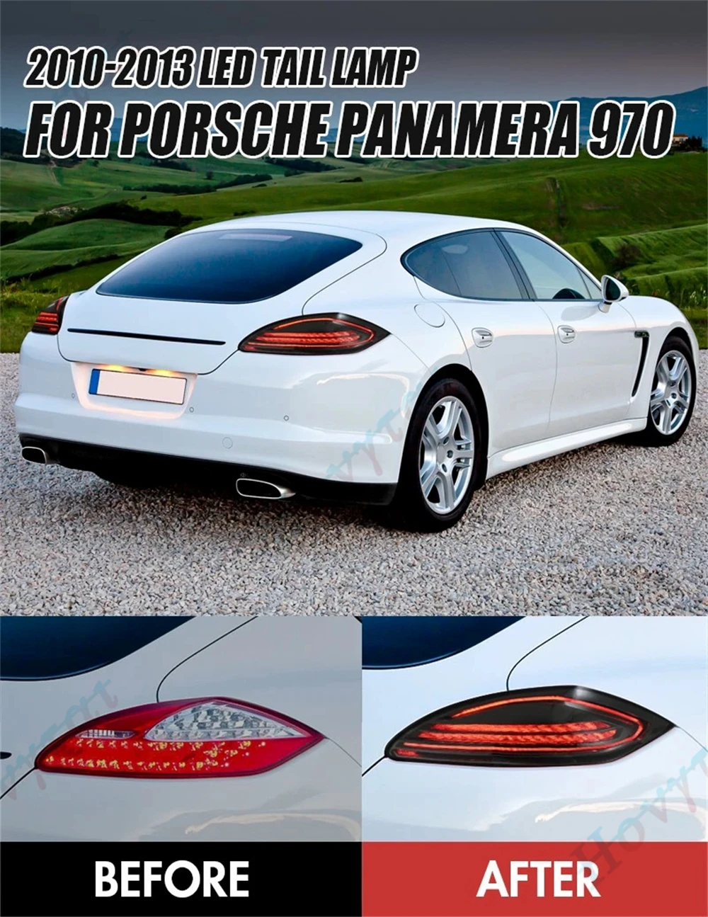 Pair LED Tail lights For Porsche Panamera 970 2010 2011 2012 2013 Taillamp Led taillights Rear Lamp Brake Fog Turn Signal Light