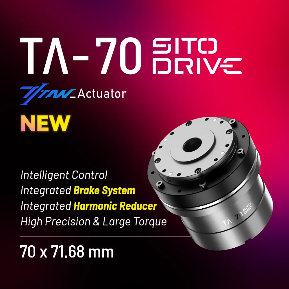 Sito TA70 24V Can Micro PTZ Motor Bldc Servo Drive Motor 100 Ratio Small Harmonic Drive Gearmotor Robot Joint Actuator