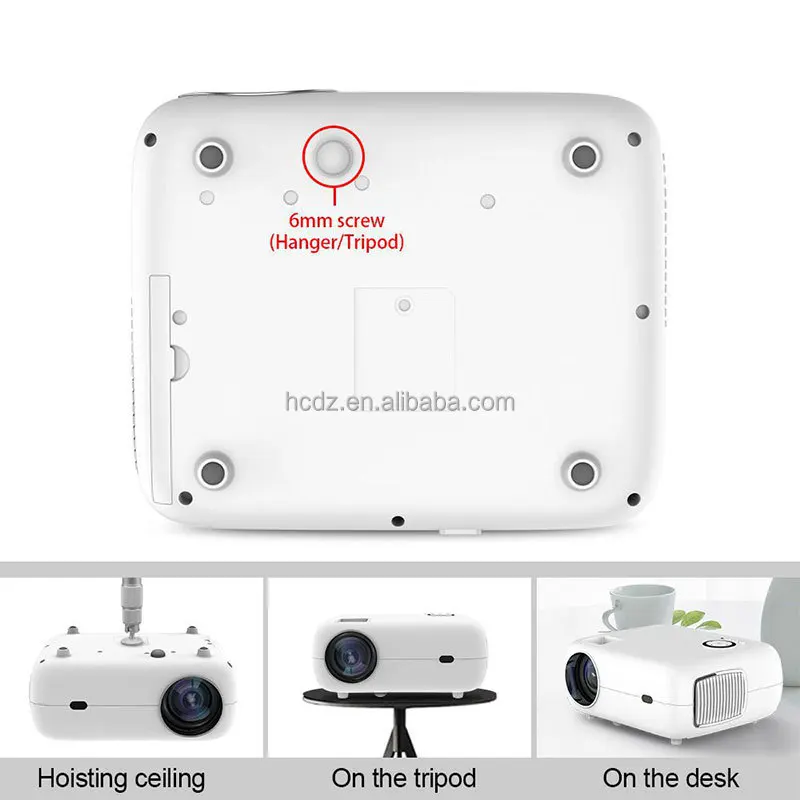 July008 Newest 3100 Lumen Full HD 1080p Video Projector Smart Home Theater Mini Projector with LED Lamp 4K Resolution