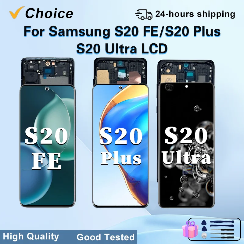 TFT For Samsung Galaxy S20 Ultra LCD Display Touch Screen For Samsung S20 FE Digitizer With Frame For Samsumg S20 Plus Display