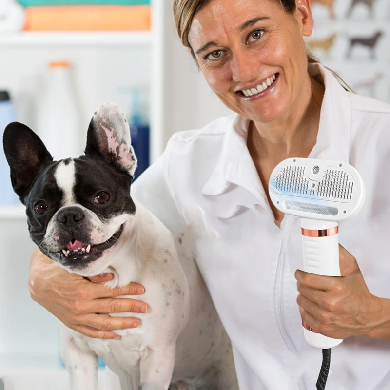 Pet Hair Dryer Grooming for Cat and Dog Brush Professional Home Grooming Furry Drying Portable Dog Salon Blower US Plug-A27R