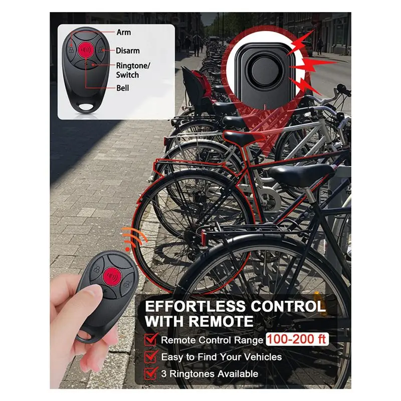 M93K-IP66 Waterproof Vibration Motorcycle Burglar Alarm With Wireless Security And LED Light For Bikes