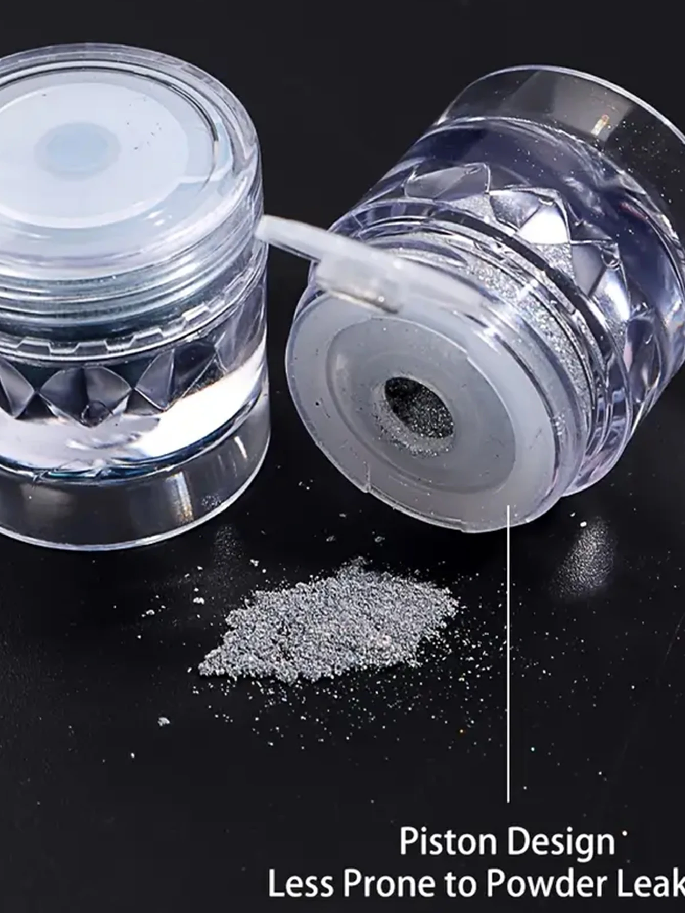 24 pçs garrafa de diamante alto espelho mágico em pó metal cromo espelho mágico fluorescente prego em pó multi-função multi-efeito imersão