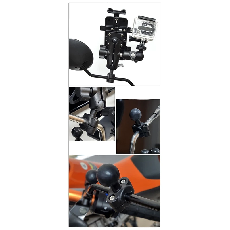 1 Set Rail Mount 1 Inch Ball Car Headrest Motorcycle Scooter Rearview Mirror Stem Bar Mount For Gar Min Gopro