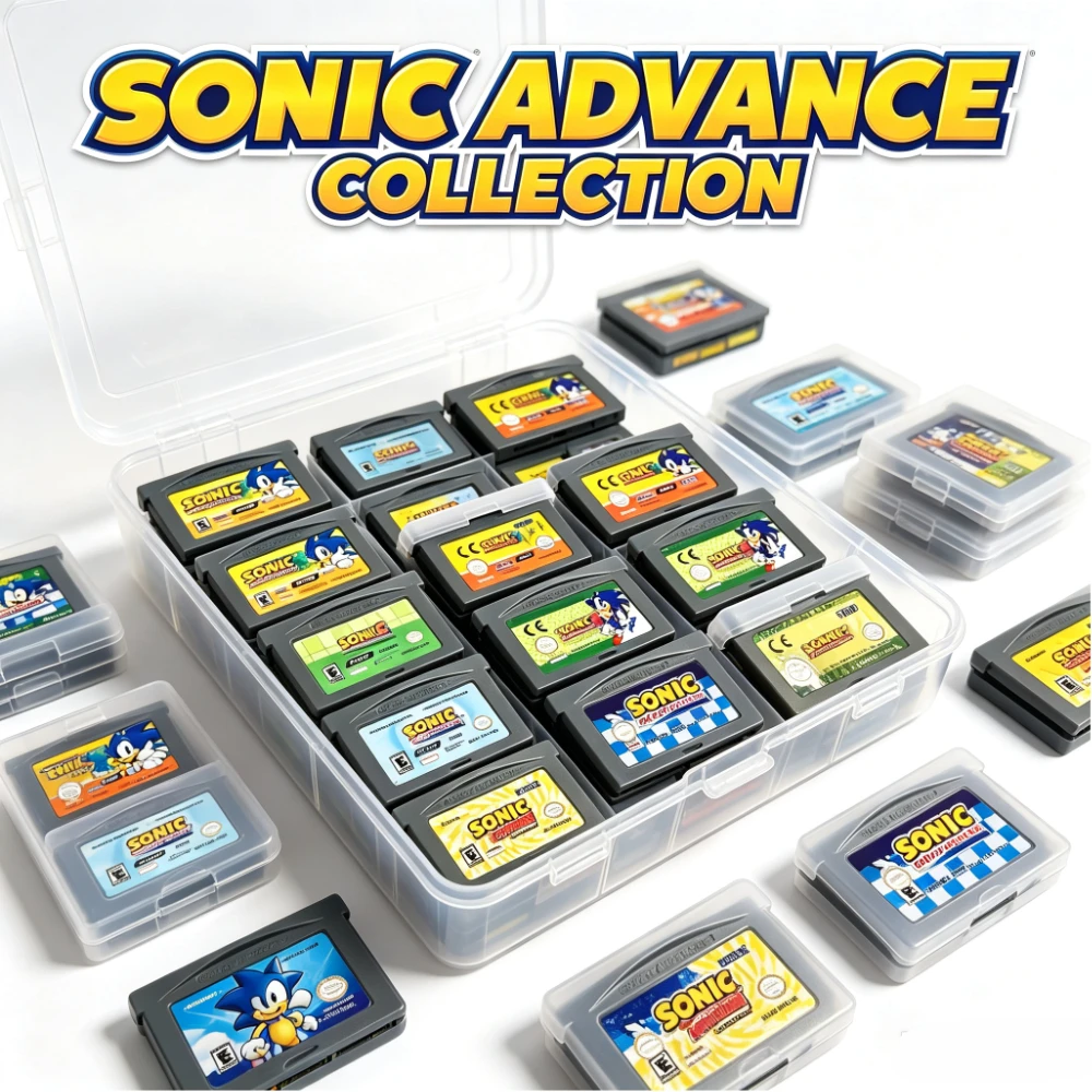 Sonic Advance 1 2 3 and Hedgehog Genesis SEGA GBA Cartridge USA EUR Version Classic Retro Video Game Card Set for GBA GBA SP NDS