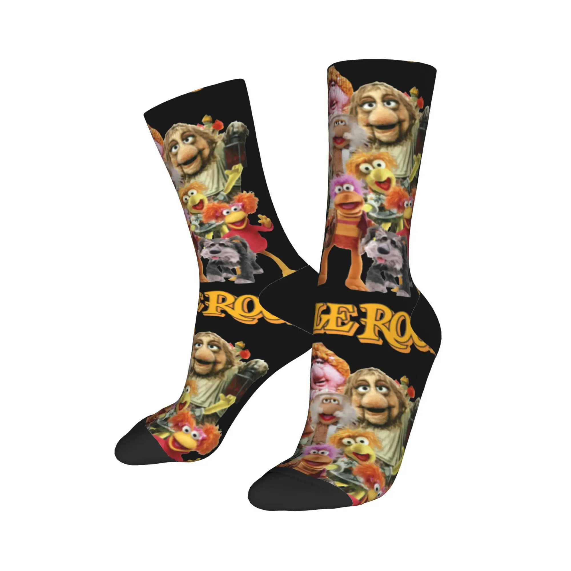 Autumn Winter Retro Men's Women's Fraggle Rock the Muppets Show Socks  Sweat Absorbing Skateboard Socks