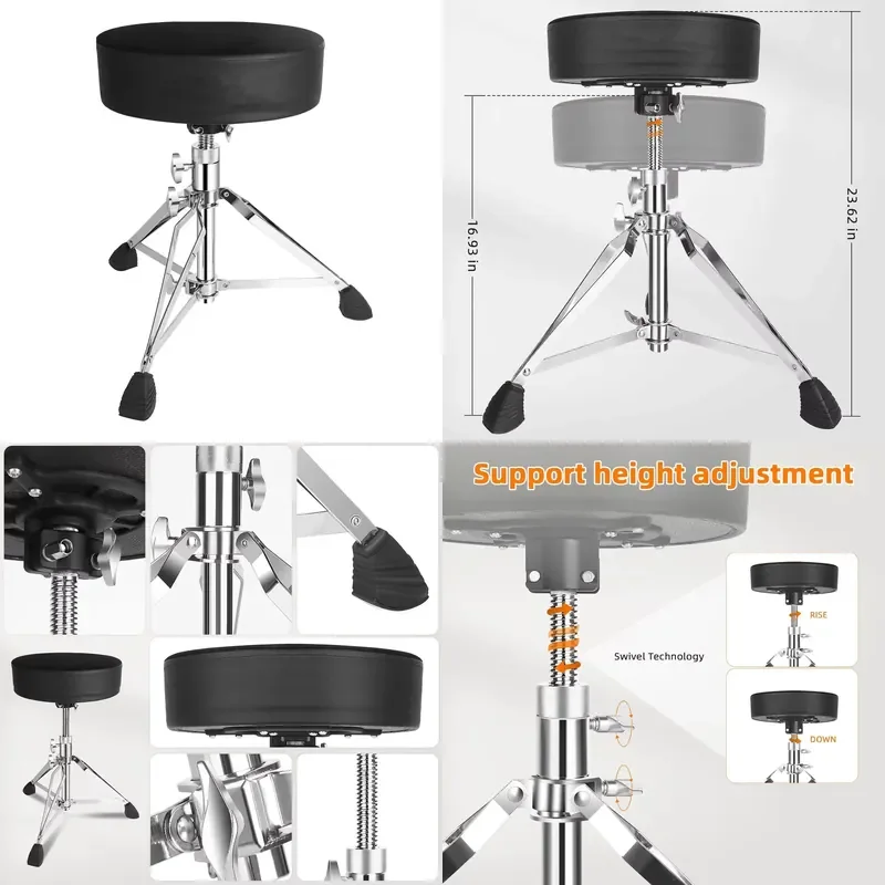 for  Adjustable Drum Throne Thick Padded Drummer Stool  Universal Guitar and Keyboard