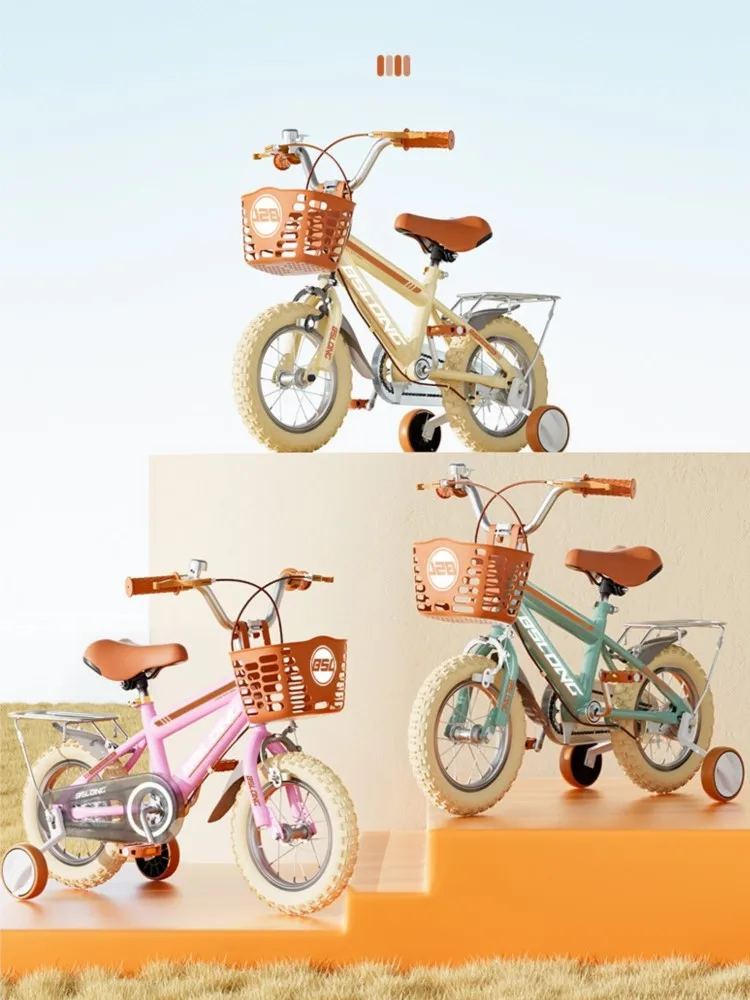 AliExpress smvp Cooya Children's Bicycle Auxiliary Wheel Retro Dual-use Bike 12/14/16/18/20 Inch Reinforced And Durable Macaron Color Series New