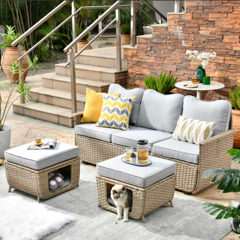 Modern Sofa Sets Couch Sofas Person Loveseat Lounge Set Garden Patio Furniture Outdoor Living Luxury Street 1-person Room Single