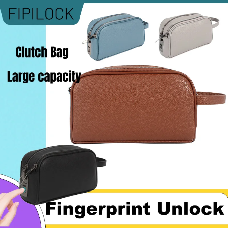 FIPILOCK Clutch Bags man Handsbags Wholesale for Woman with Smart Fingerprint Unlock Anti-theft Anti-Burglary Unisex Fashion