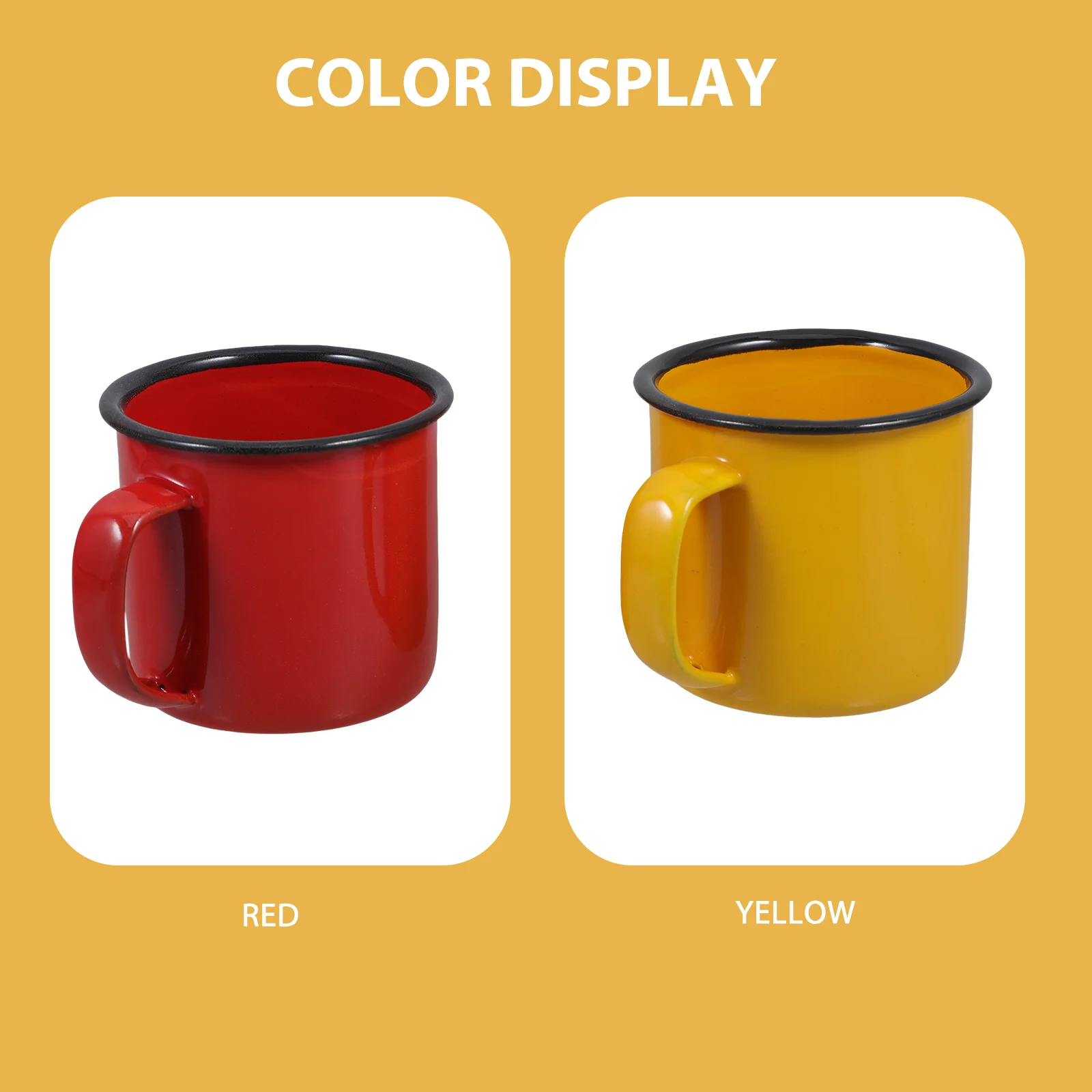 2 Pcs Colored Enamel Mug Beverage Holder Tea Cup Tin Coffee Shop Cups Drinking Water Small