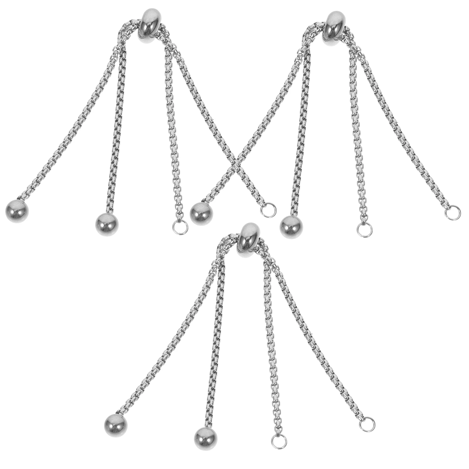 

3pcs Stainless Steel Bracelet Adjustable Necklace Chain Extenders Slider Link Bulk Jewelry Making Chains Diy Blank Bracelet
