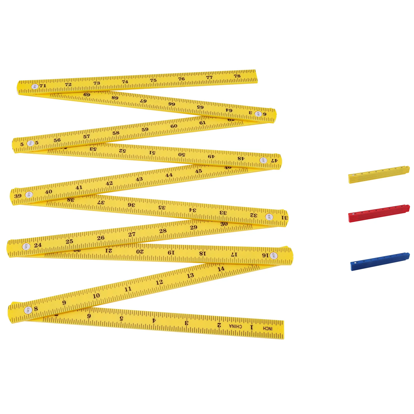 

2M Metric Imperial Scale Plastic Foldable Ruler for Teaching Drawing Carpenter Woodworking Multifunctional Measuring Tool