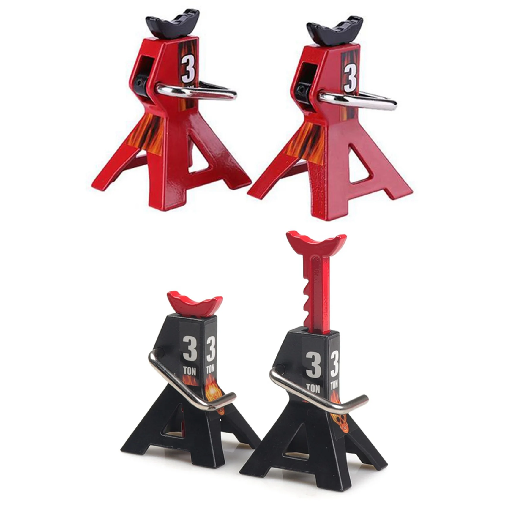 B78B-4PCS metal 3 ton simulado jack reparação suporte cena ferramenta jack de elevação para 1/10 trx4 d90 cc01 rc carro escalada preto (mod