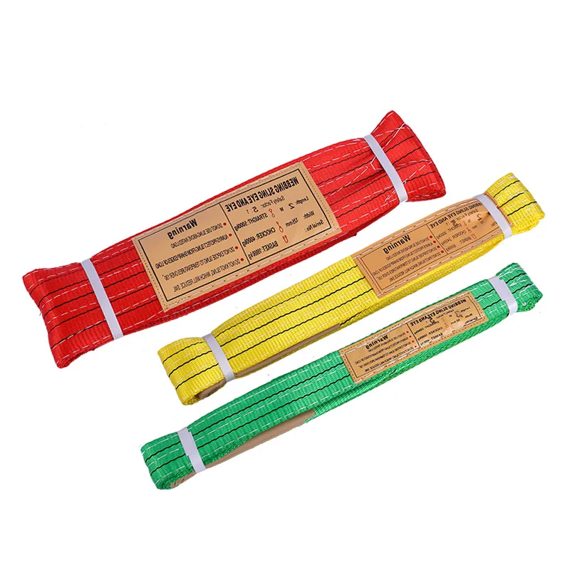 Manufacturer Wholesale Industrial Crane Color Polyester Binocular Lifting Sling 1T2T3T5T Flat Thickened Sling