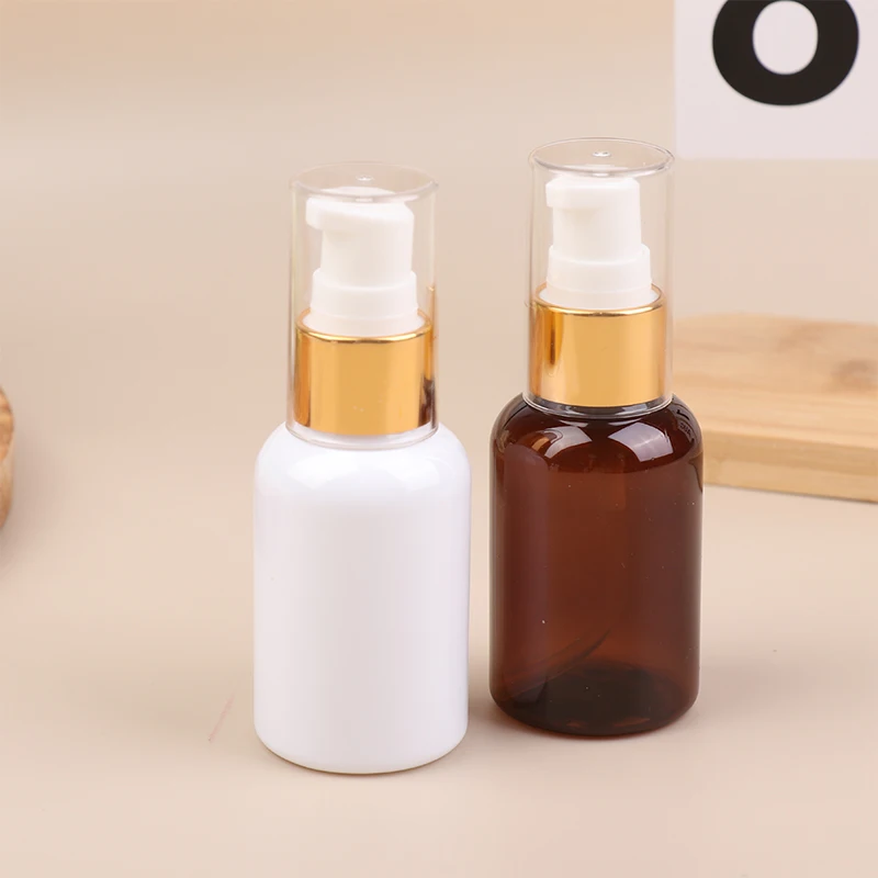 50 مللي السفر الأبيض زجاجة محلول فارغة المحمولة عينة زجاجة مضخة التجميل إعادة الملء الحاويات هلام الاستحمام كريم الجسم حزمة