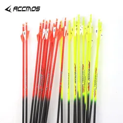 Pure Carbon Spine Archery Arrows, ID 4.2mm, 400, 500, 600, 700, 800, 900/1000, for Compound, Recurve Bow Shooting, 6 Pcs, 12Pcs