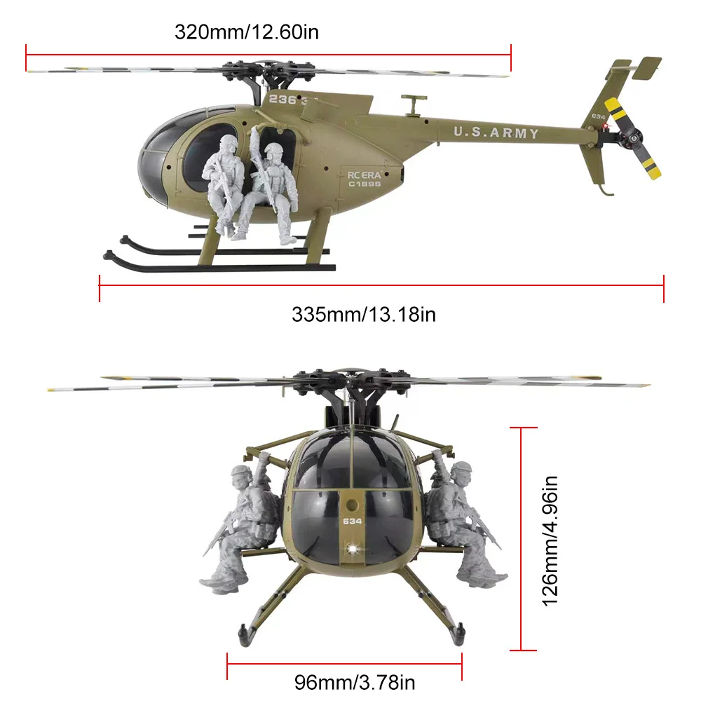 RC ERA C189S RC Helicopter MD500 1/28 Optical Flow Positioning 6CH Brushless Aircraft Toy