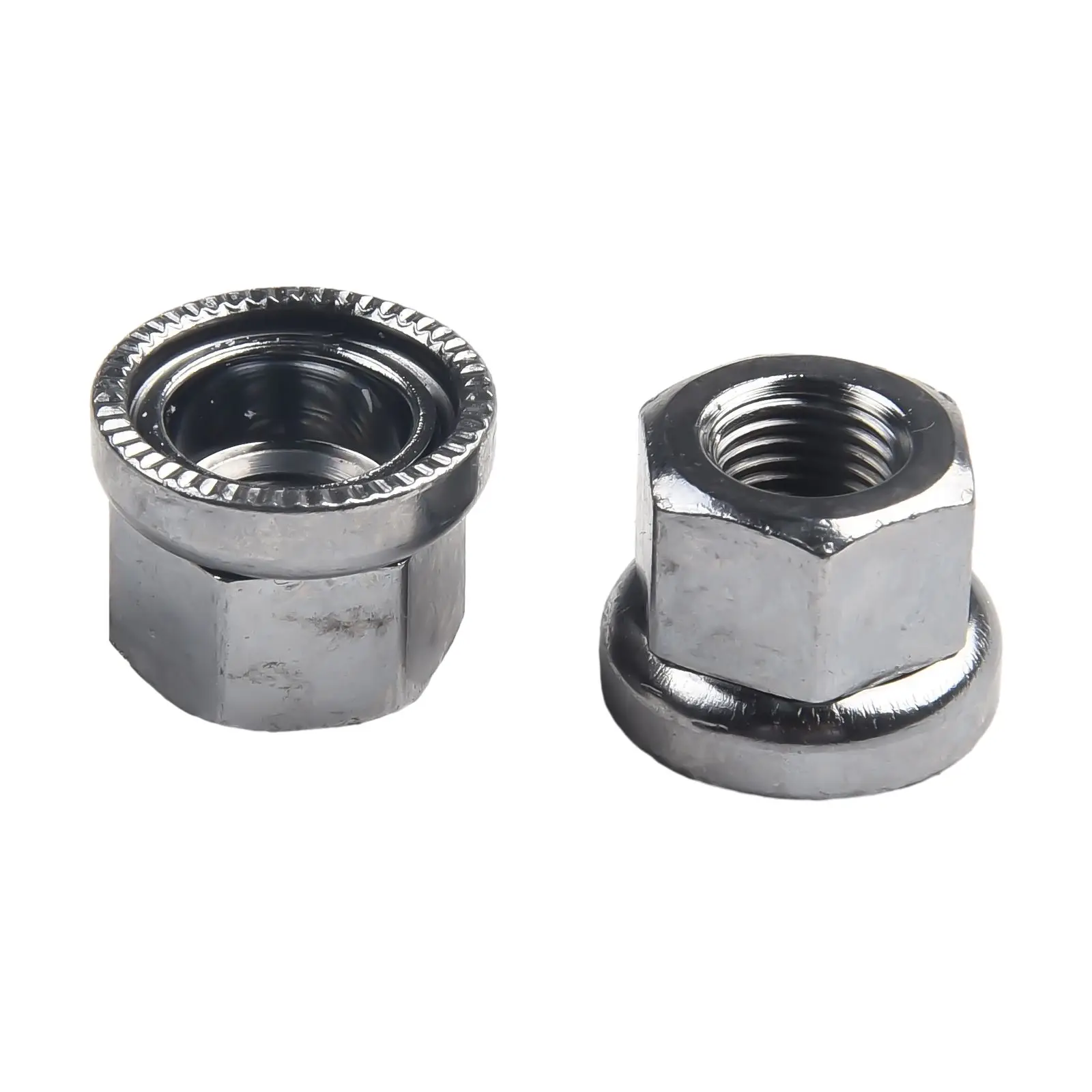 2pcs Stainless Steel Bike Cycle Wheel Axle Track Nuts M9 M10 Flower Drum Nut Rear Wheel Screw Steel Anti Skid Bicycle Part