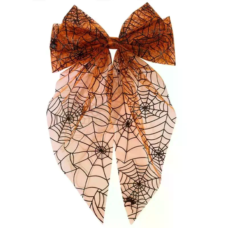 10 Styles Pumpkin Headed Spider Web Bow Tie: Mesh Headband Hair Clip Spring Clip Halloween Parties Dances