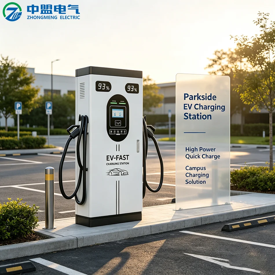 22kW Floor Standing AC EV Charger Station with Dual Socket RFID Card Commercial Charging