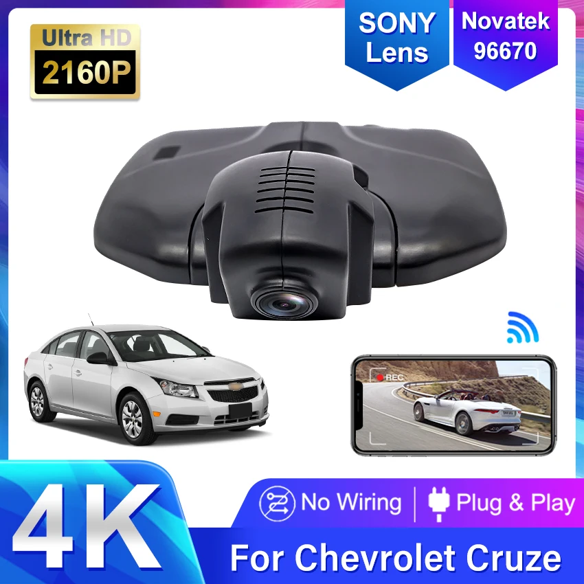 4K HD 2160P WiFi Car DVR Parking records Video Recorder Dash cam For Chevrolet Cruze with Onstar 2014+ or before By APP Control