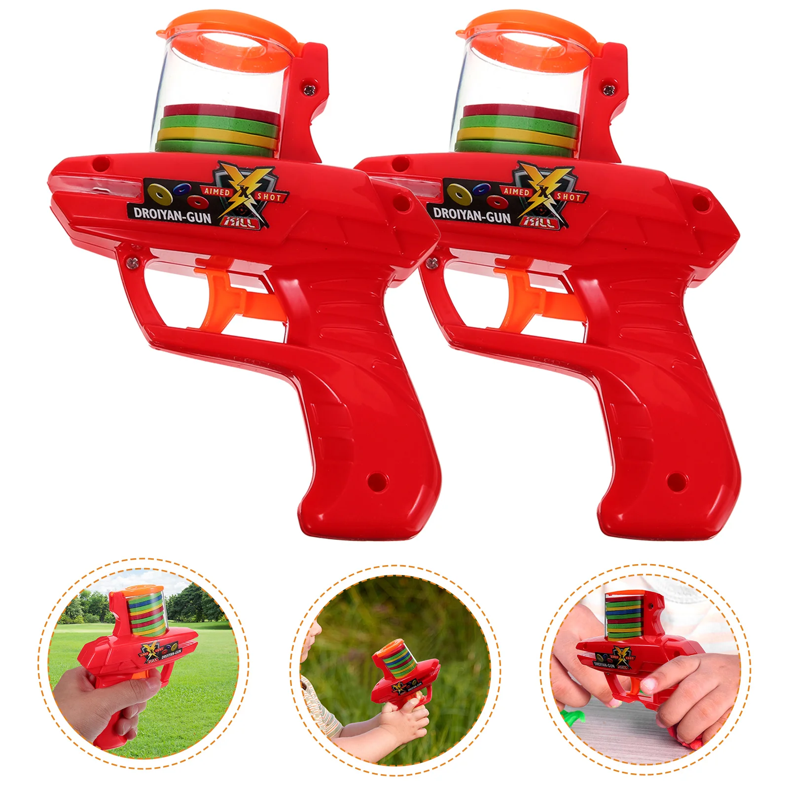 

2 Pcs Disc Launcher Soft Foam Flying Plaything Game Teasing Toy Plastic Catch The Saucer