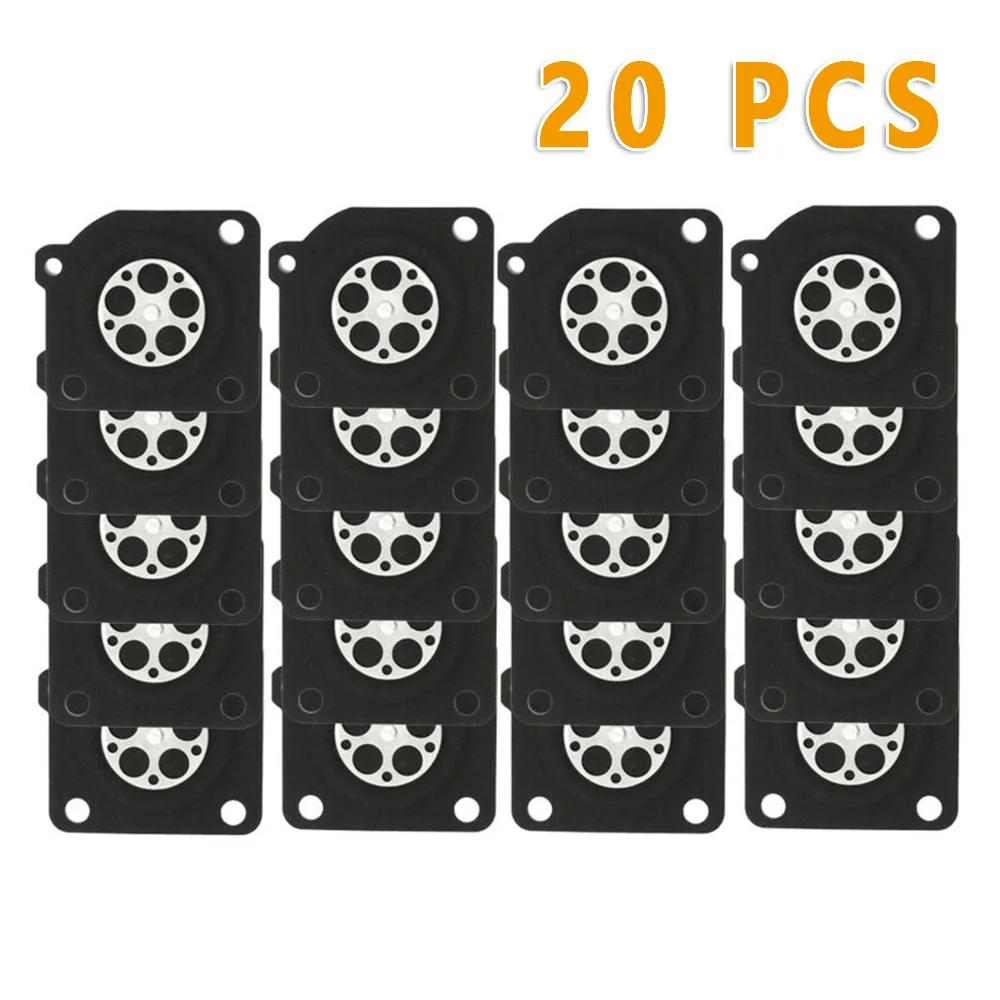 20PCS Metering Diaphragm 2.6x3cm for C1U Carburetor, Replace A015010, Black Cloth Rubber, Precision Fit, Easy Install Repair Kit