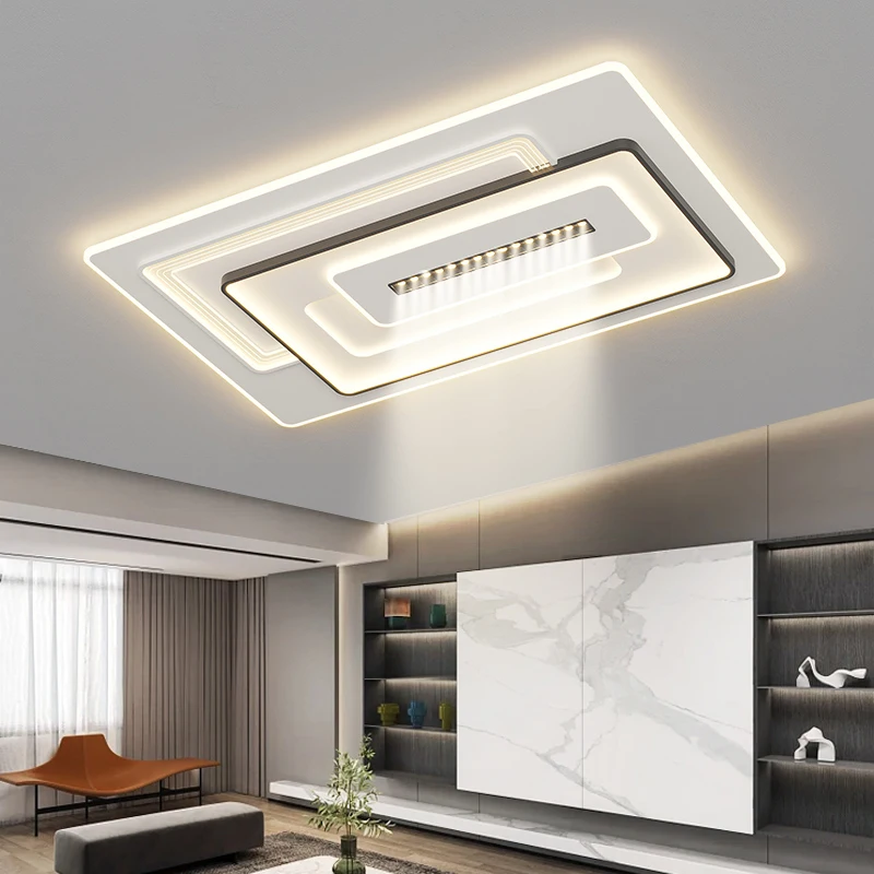 Led Ceiling Lights Rectangular Living Room Lamp Simple Modern Bedroom Study Round Ceiling Light Home Indoor Lighting Decor Lamps