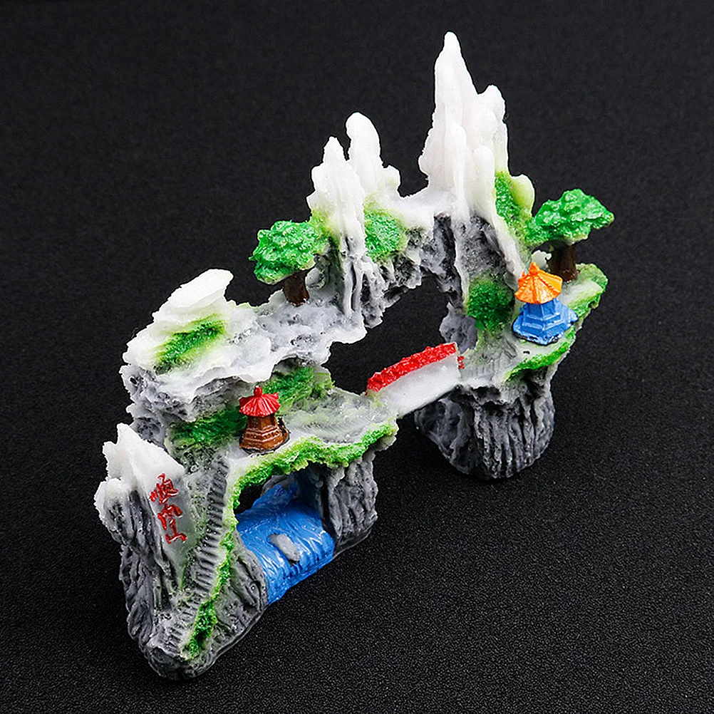

Fish Tank Aquarium Mountain Ornament Resin Craft Artificial Rockery Decor Enhance Visual Appeal