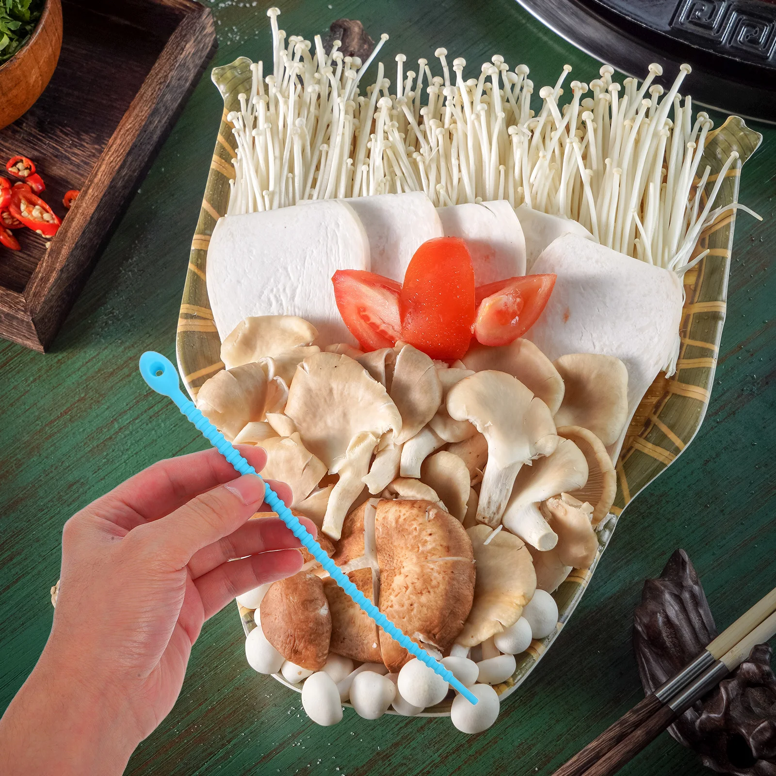 

18pcs Silicone Ties Reusable Cable Ties Self-Locking Bundling Straps For Bbq Vegetables Cord Management Organizer Durable