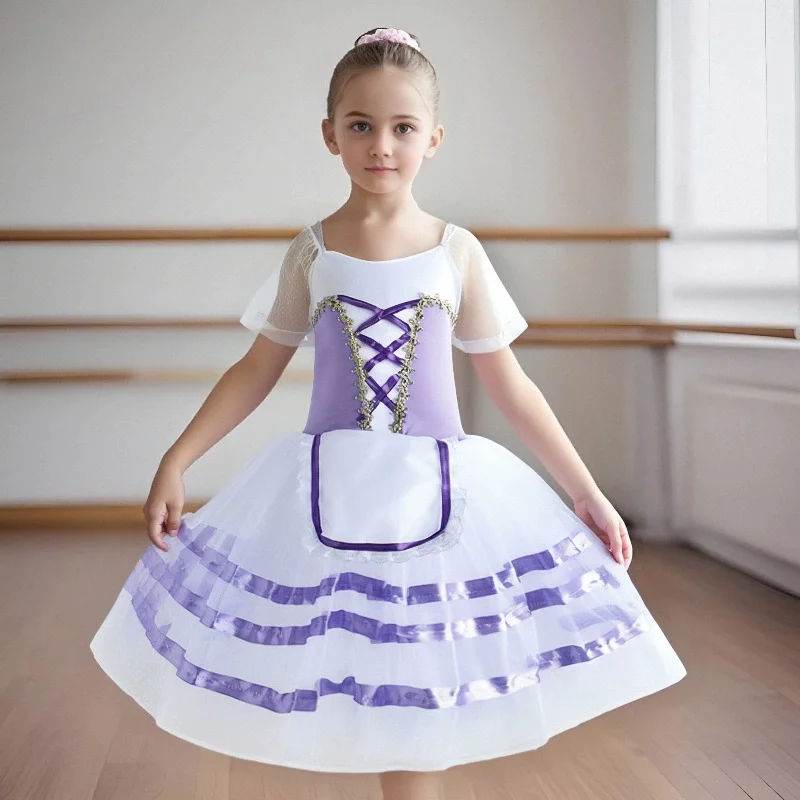 

Ballet Skirt Long Dance Dress For Children Performance Costumes Girls Sling Belly Dance Skirts