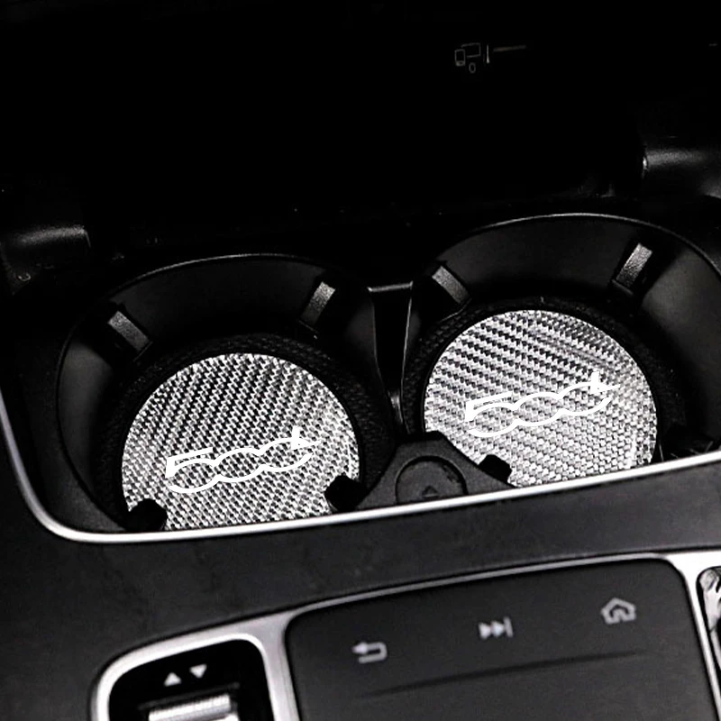 2Pcs 7Cm Car Coaster Water Cup Bottle Holder Anti-slip Pad Mat Silica Gel For Fiat 500 500c 500l 500x Car Styling