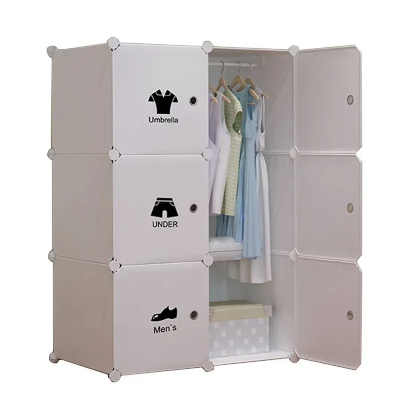 

Modern Portable Plastic Wardrobe Customizable Cloth Storage Cabinet Minimalist Bedroom Furniture Folding Design for Home Living
