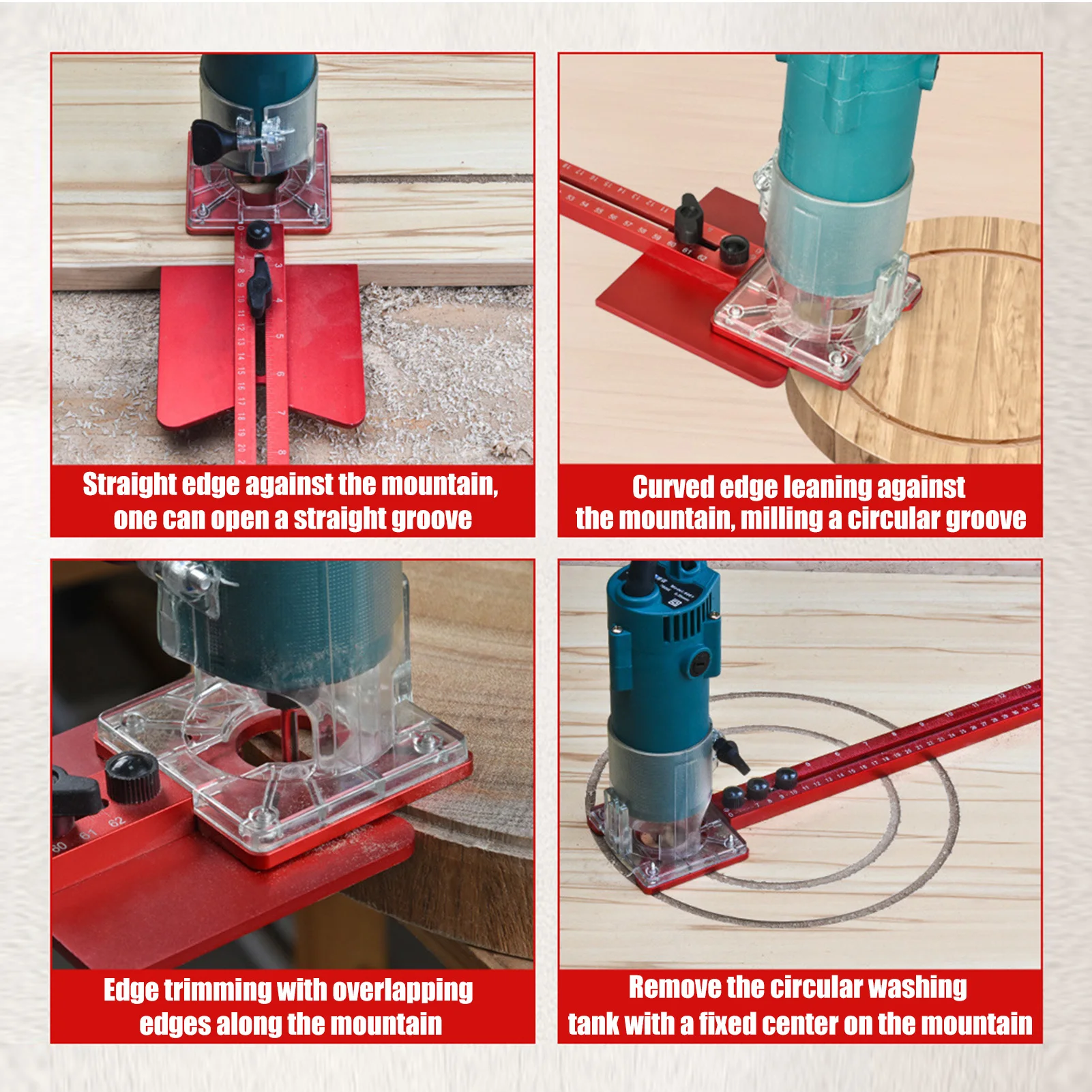 Cabinet Hardware Jig for Router Tool Detachable Design Adjustable Circle Cutting Positioning Router Jig Suitable for Woodworking