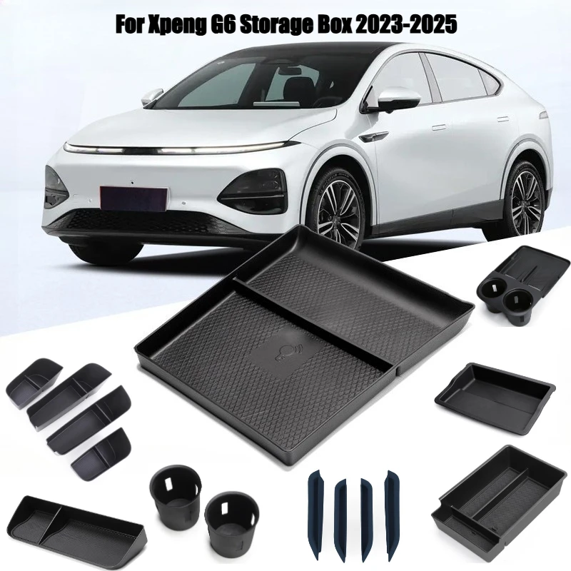 

For Xpeng G6 2023-2025 Door Slot Storage Box Center Console Protection Pad ETC Organization Storage Decorative Car Accessories
