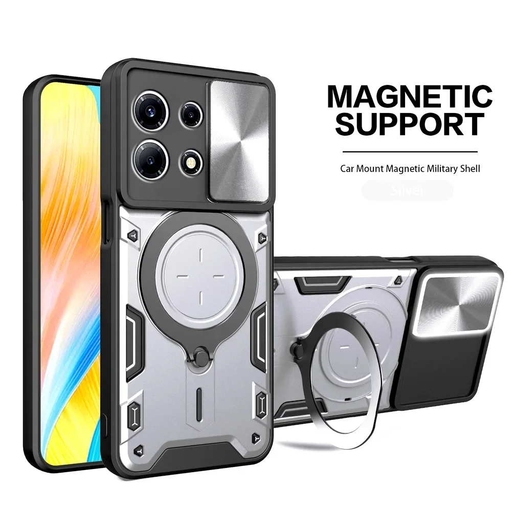 Metal Ring Camera Protect Case for Infinix Note 30 Pro Note30 Note 12 Pro 12 Armor Hybrid Rotating Holder Cover