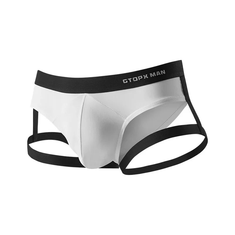 Men Sexy Jockstrap Hollow Leg Loop Lingerie Low Waist Pouch Jock Strap Sports Lifting Buttocks Briefs Breathable Underpants